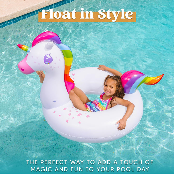 Flotador Inflable Para Piscina JOYIN Con Flamenco Y Unicornio 40 Pulgadas - Imagen 6
