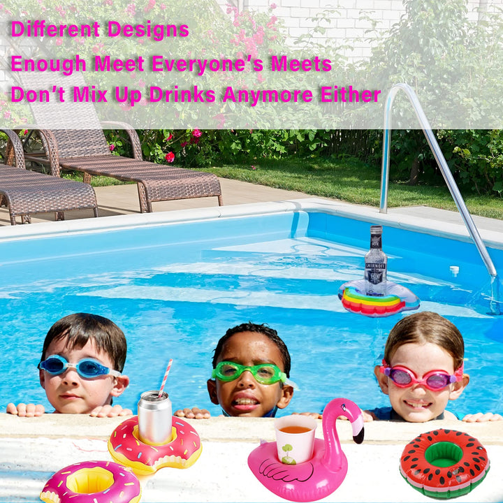 Paquete De 40 Flotadores Inflables Para Bebidas Piscina Diversión Verano - Imagen 6