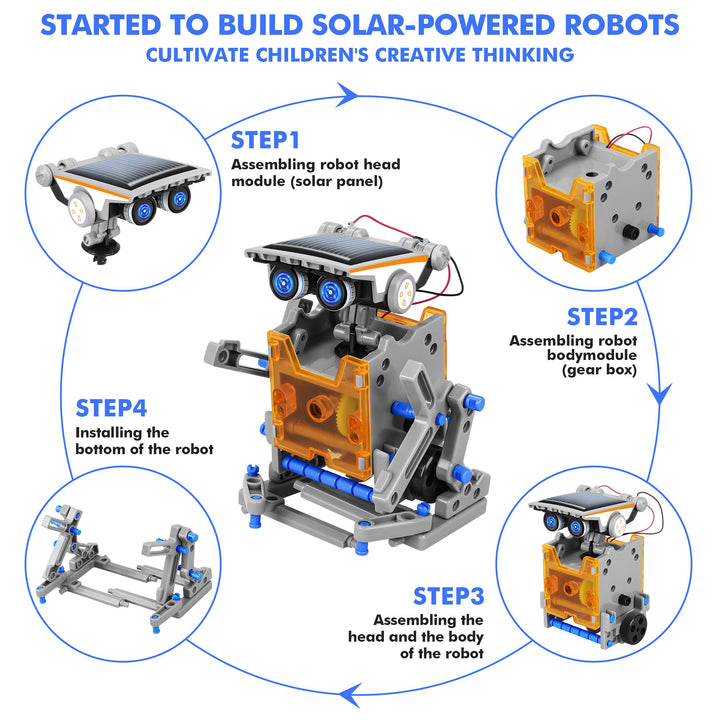 Kit Educativo STEM 13 en 1 Robots Solares Para Niños 8 a 12 Años Juguete Científico - Imagen 3