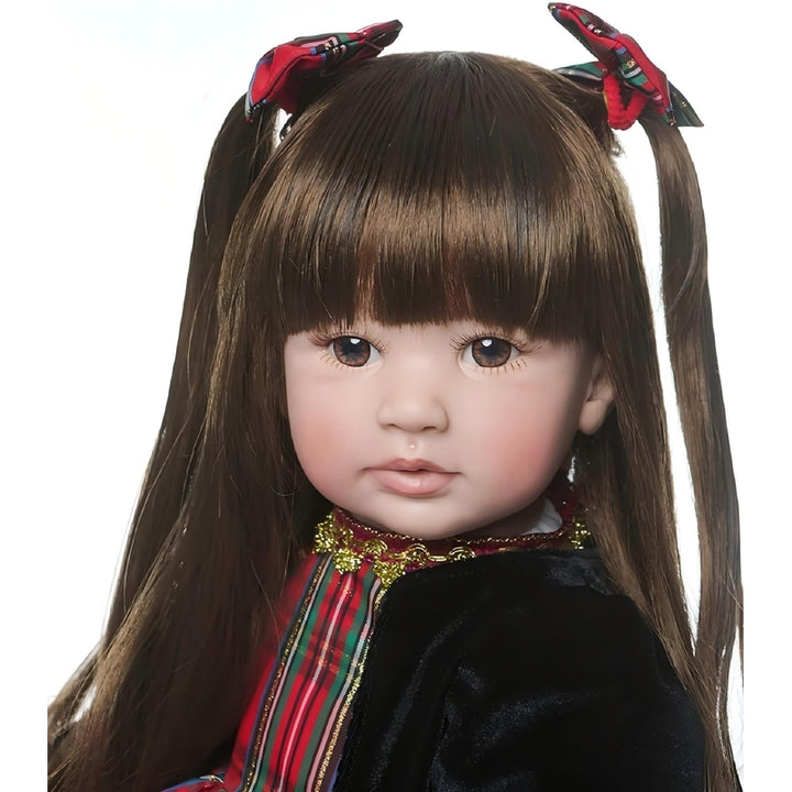 Muñeca Reborn 60 cm Con Pelo Largo y Silicona Suave para Niñas Realista y Articulada - Imagen 4