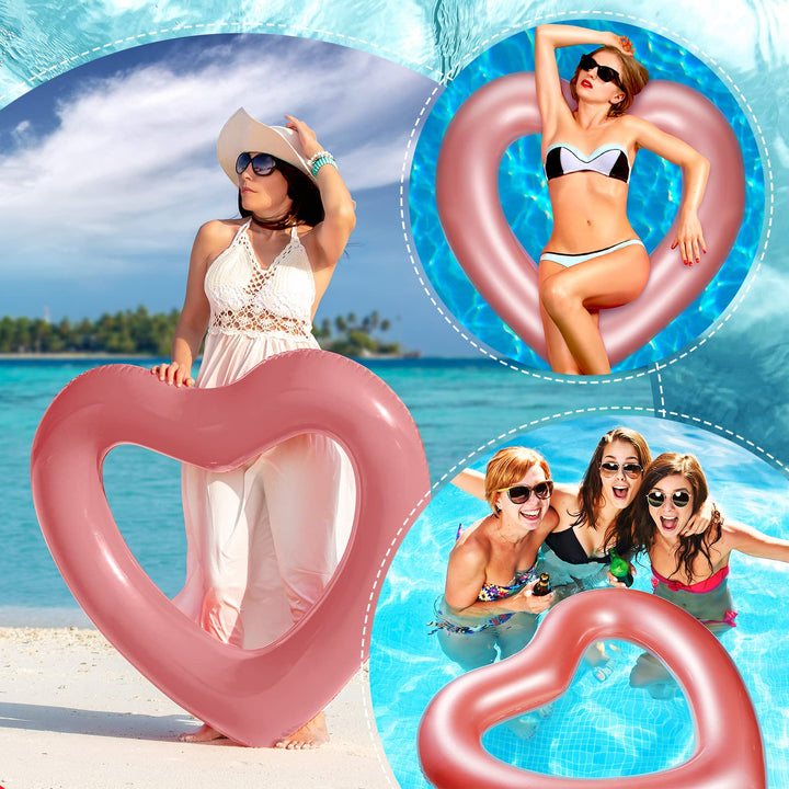 3 Piezas De Piscina De Corazón Inflable Flotar 47.3 X 39.4 P - Imagen 7