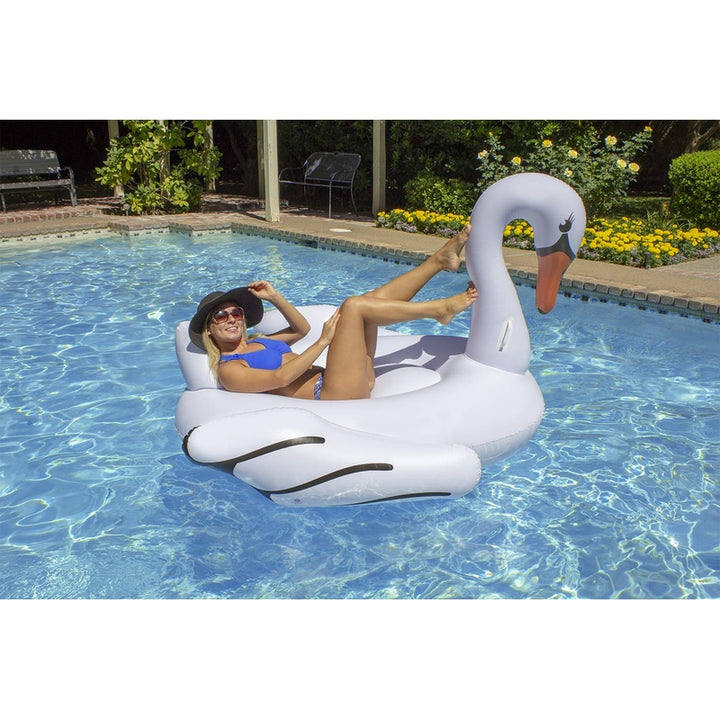 Flotador Jumbo Swan Rider Poolmaster Cisne Blanco Extra Grande para Piscina - Imagen 9