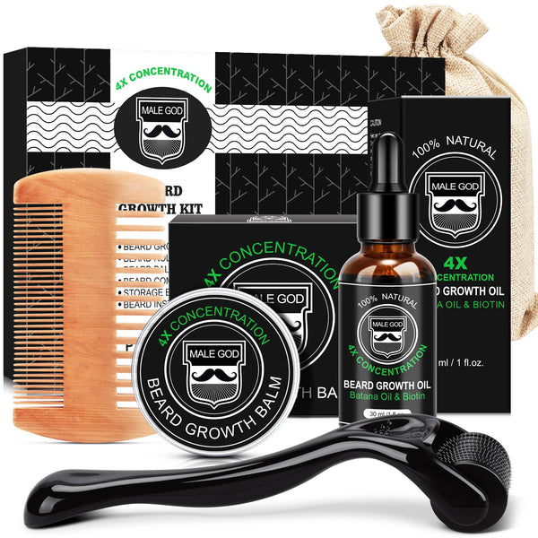 Kit Crecimiento Barba Male God Completo Con Peine Y Aceite - Imagen 1