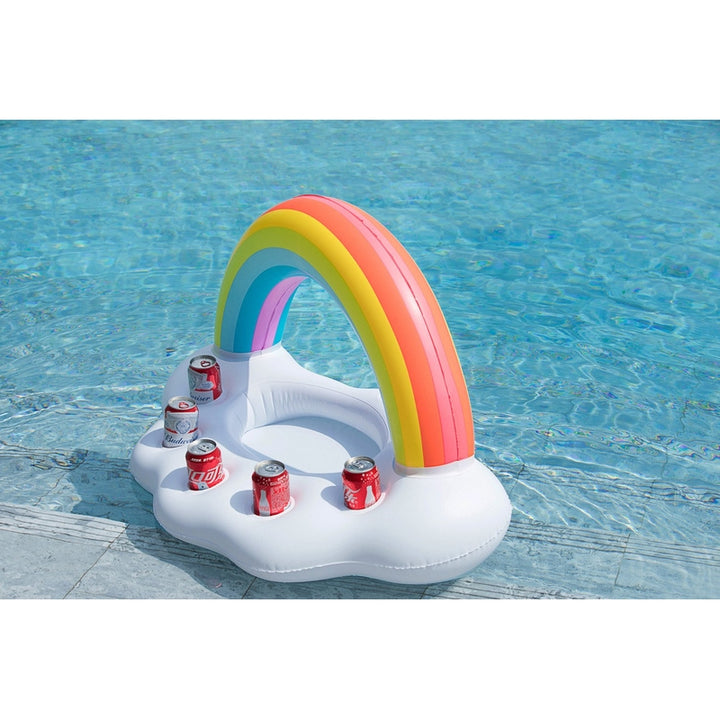 Jasonwell Soporte Inflable Para Bebidas De Nube Con Arcoíris Ideal Para Piscina Y Fiestas - Imagen 4