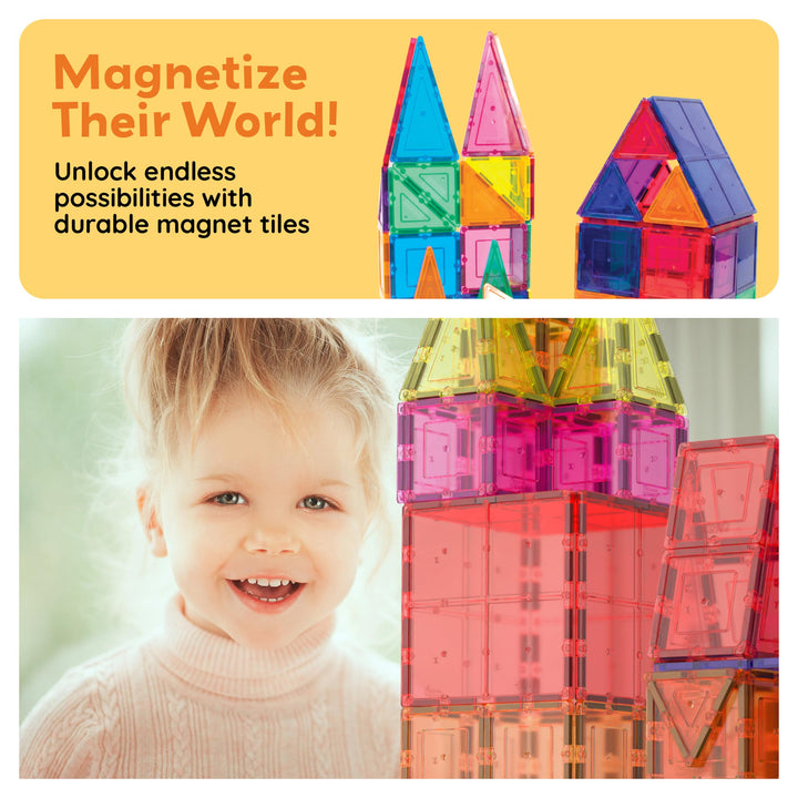Set De 60 Bloques Magnéticos Picassotiles Para Niños Estimula Creatividad Y Habilidades Motoras - Imagen 4