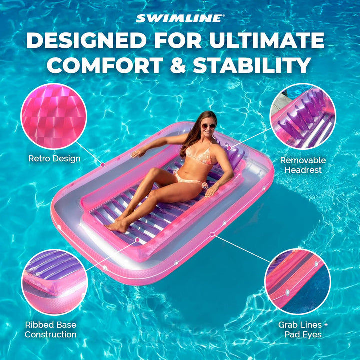 Swimline Suntan Tub Flotador Inflable con Reposacabezas para Bronceado y Relax en Piscina y Patio - Imagen 6