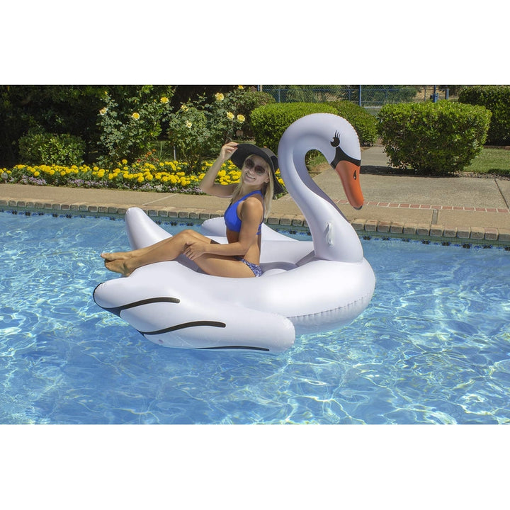 Flotador Jumbo Swan Rider Poolmaster Cisne Blanco Extra Grande para Piscina - Imagen 4