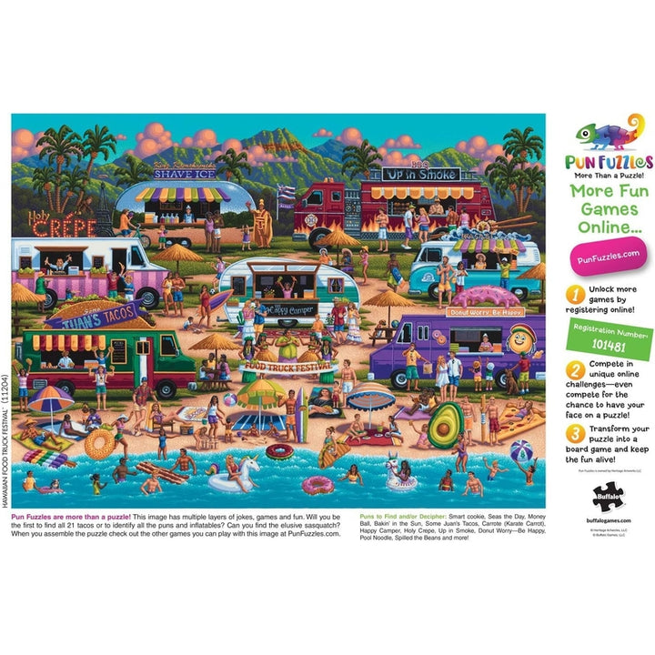 Rompecabezas 1000 Piezas Festival De Camiones De Comida Hawaiana - Imagen 5