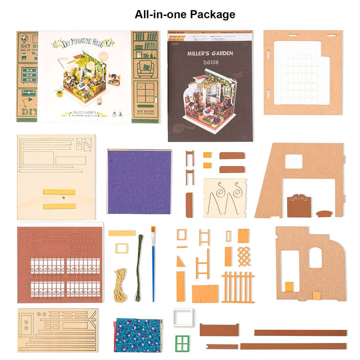 Set De Casa De Muñecas En Miniatura Jardín De Hadas Kit 3D De Madera Decoración - Imagen 7