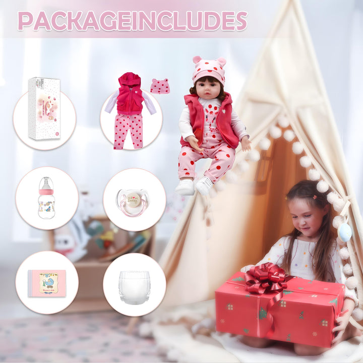 Muñeca Reborn 46 Cm Con Cuerpo De Silicona Suave Para Niños A Partir De 3 Años - Imagen 4