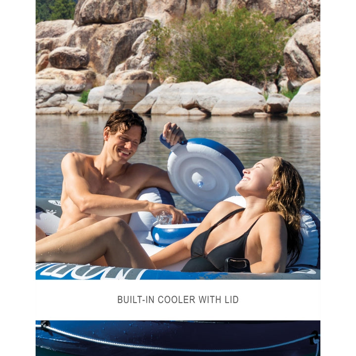 Intex River Run II Flotador Inflable Para 2 Personas Con Enfriador y Portavasos - Imagen 4