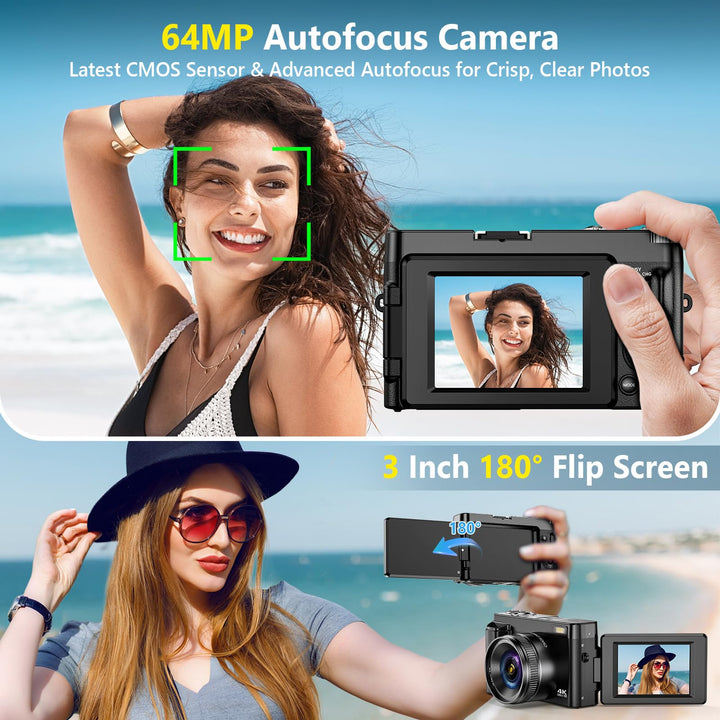 Camara Digital 4K Femivo Para Vlogging Y Fotografia 48MP Con Enfoque Automático - Imagen 3