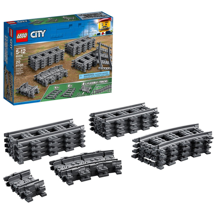 LEGO City Tracks 60205 Juego Expansión Vías de Tren Compatible con LEGO City - Imagen 1