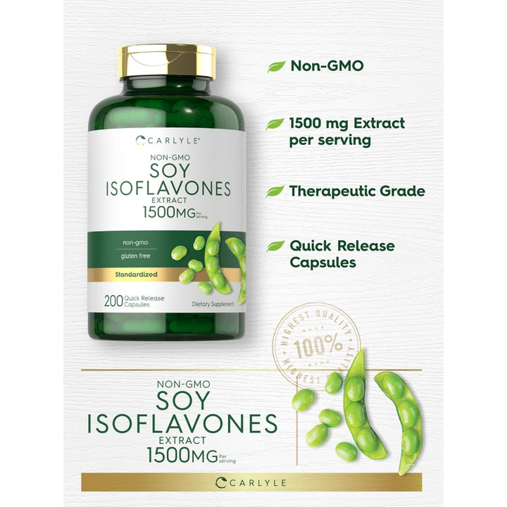 Isoflavonas De Soja Carlyle 1500 Mg 200 Cápsulas Sin Gluten - Imagen 4