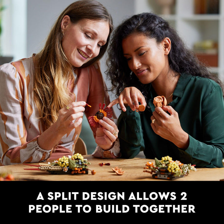 Lego Icons Centro De Mesa Flores Secas Con Rosa Y Gerbera Decoración - Imagen 2