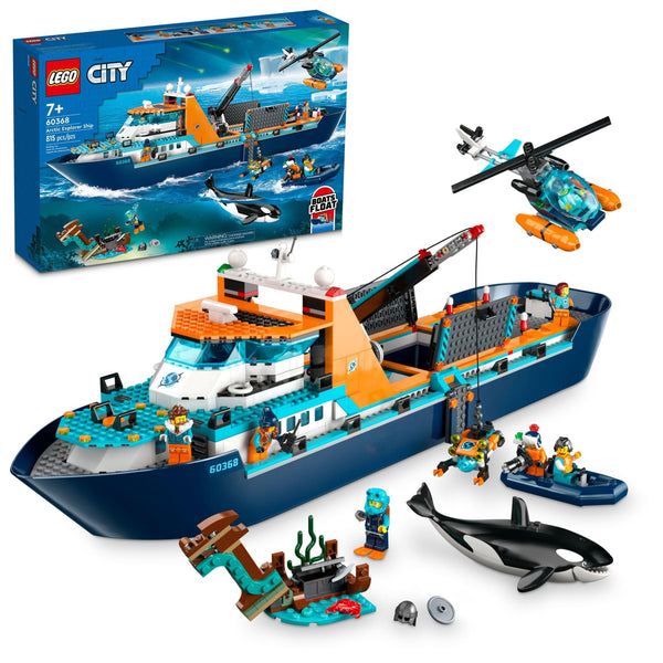 Lego City Barco Explorador Ártico 60368 Juguete de Construcción Flotante para Niños de 7 Años - Imagen 1