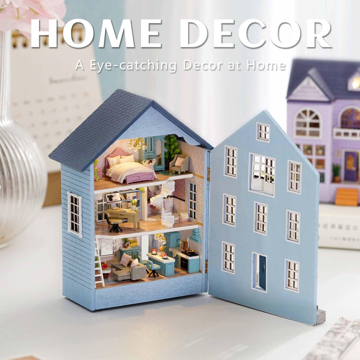 Casa De Muñecas En Miniatura Kit Diy Creativo Con Muebles Para Armar Y Decorar - Imagen 7