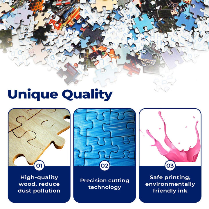 Rompecabezas De Madera 1000 Piezas Halloween Decoración Familiar - Imagen 5