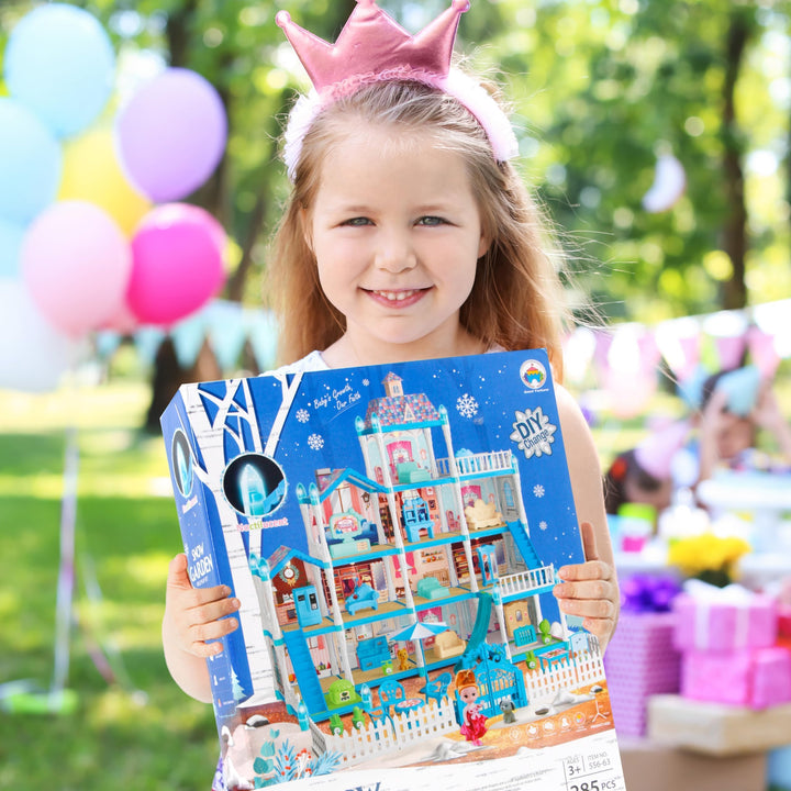 Casa De Muñecas 11 Habitaciones Con Luz Led Y Muebles Para Niñas 3+ - Imagen 2