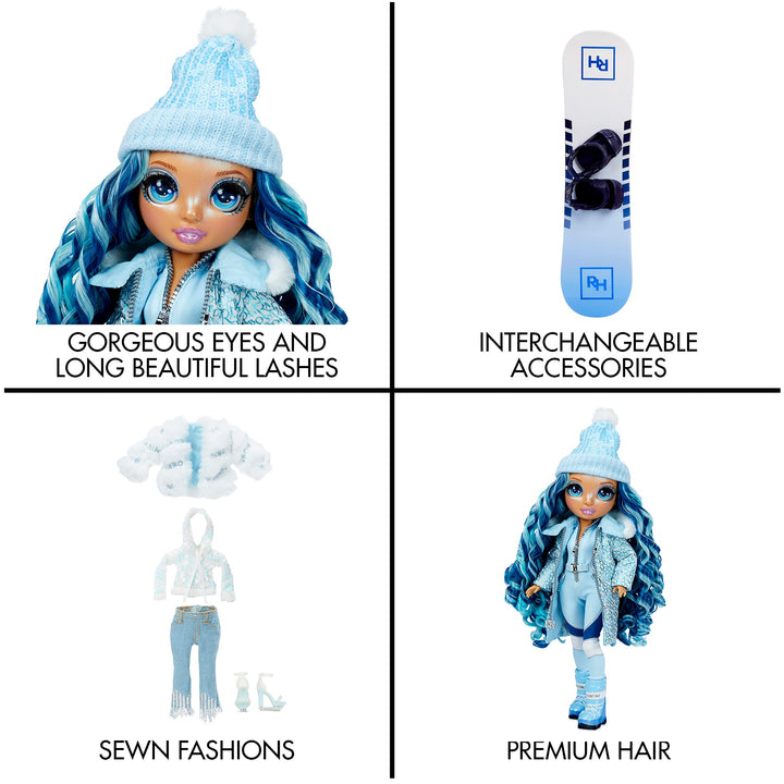 Muñeca Skyler Bradshaw Rainbow High Moda Invierno Con Snowboard - Imagen 5