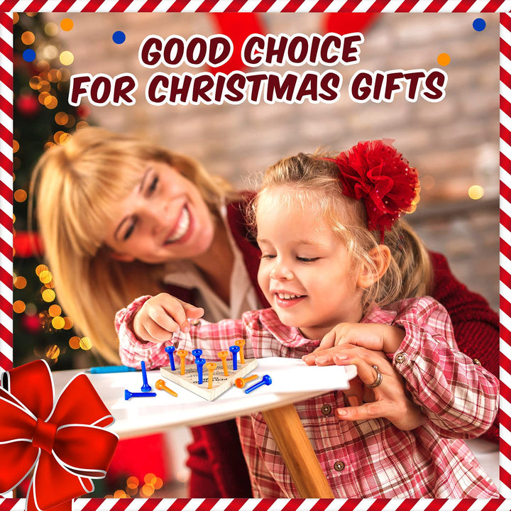 Juego De Mesa Triangular De Madera 3 Packs Con Clavijas De Plástico Divertido Y Educativo - Imagen 4