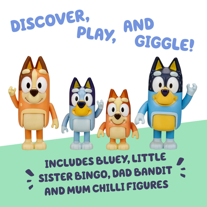 Figuras de Bluey y su familia 2.5 pulgadas Juego Posable Set de 4 Personajes para niños - Imagen 3