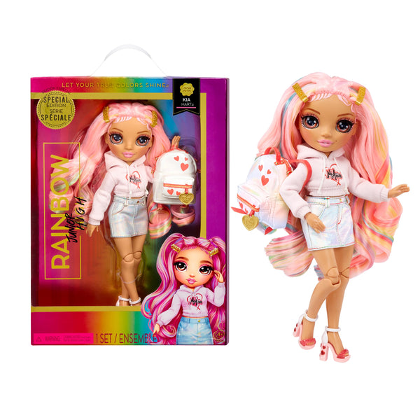Muñeca Rainbow High Kia Hart 22.86 cm Posable Con Mochila y Accesorios Rosa - Imagen 1