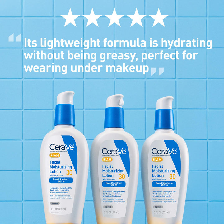 CeraVe AM Facial Moisturizing Lotion SPF 30 Hidratante Con Niacinamida Y Ceramidas - Imagen 5