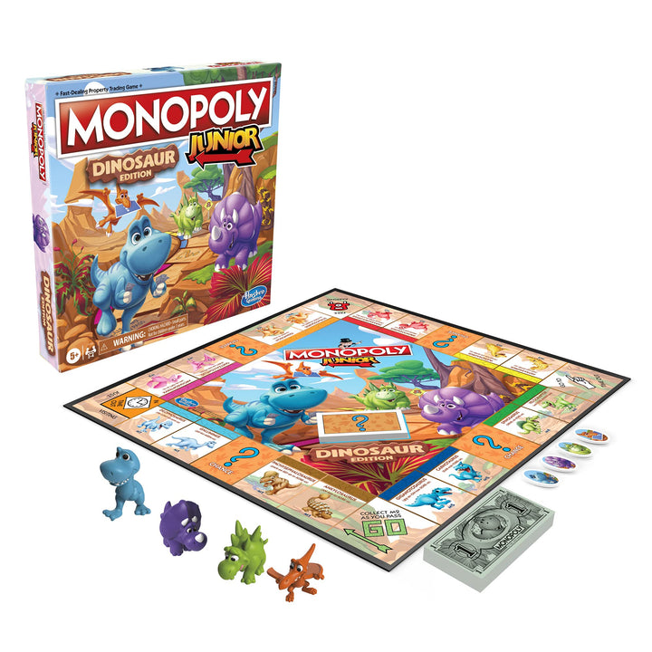 Juego De Mesa Hasbro Monopoly Junior Edición Dinosaurio Educativo Divertido - Imagen 8