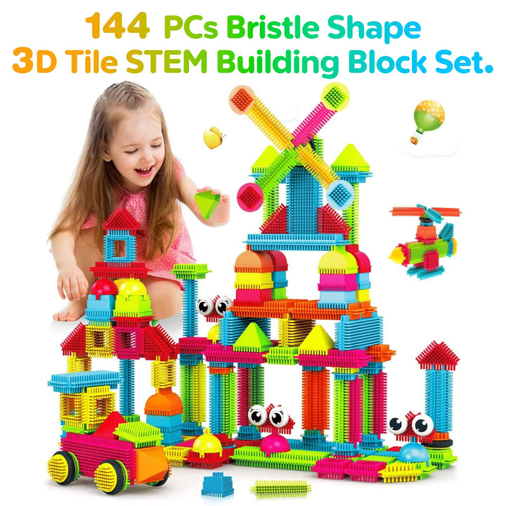 Juguete Educativo Contixo STEM Bloques Apilables 144 Piezas 3D para Niños - Imagen 2