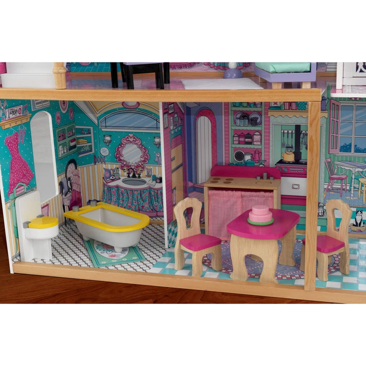 Casa De Muñecas De Madera KidKraft Annabelle Con Muebles Ascensor Y Detalles Elegantes - Imagen 9