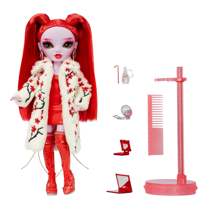 Rainbow High Shadow High Rosie Muñeca de Moda Roja con Pelo Extra Largo y Accesorios Creativos - Imagen 2