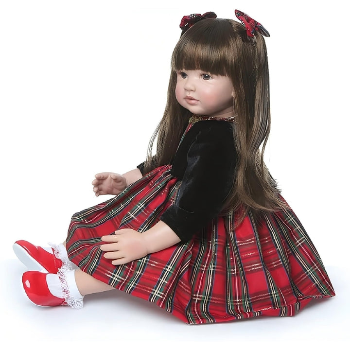 Muñeca Reborn 60 cm Con Pelo Largo y Silicona Suave para Niñas Realista y Articulada - Imagen 3