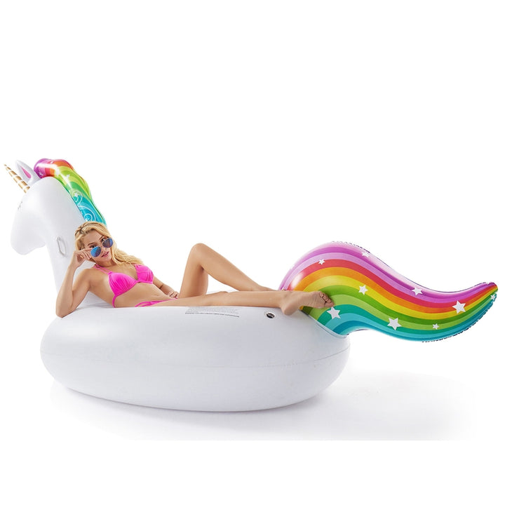 Flotador Inflable Gigante De Unicornio Jasonwell Para Piscina Playa Verano - Imagen 4