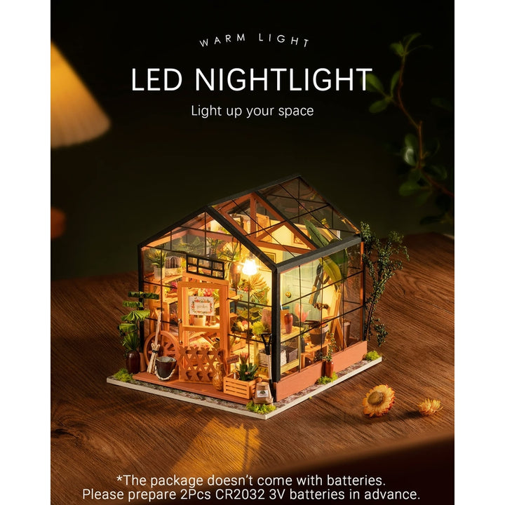 Rolife Kit De Casa De Muñecas Miniatura Diy Casa Verde Con Muebles Y Led - Imagen 4