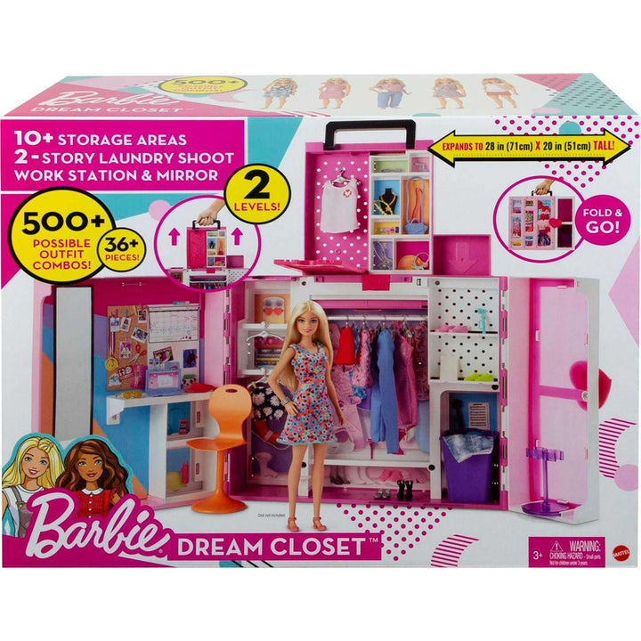 Juego Dream Closet Barbie Con Más De 35 Accesorios Y 5 Looks Incluye Zona Emergente Y Espejo - Imagen 7