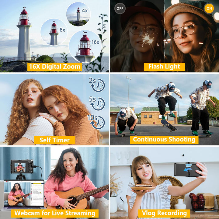 Camara Digital 4K Femivo Para Vlogging Y Fotografia 48MP Con Enfoque Automático - Imagen 6
