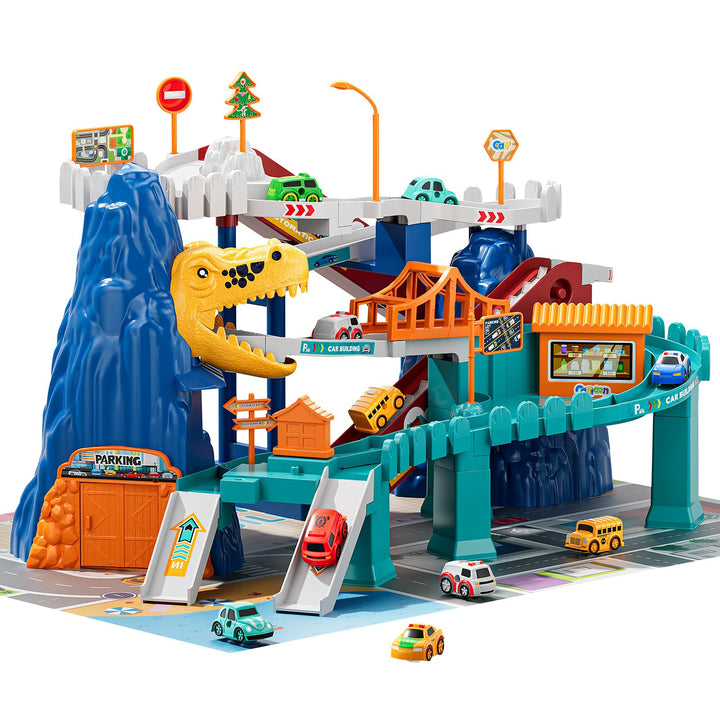 Juego De Pista De Carreras Dinosaurios 10 Autos Educativos 3 - Imagen 1