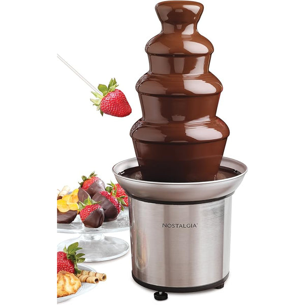 Fuente De Chocolate 4 Niveles Nostalgia 32 Oz Elegante Y Versátil