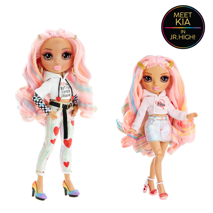 Muñeca Rainbow High Kia Hart 22.86 cm Posable Con Mochila y Accesorios Rosa - Imagen 5