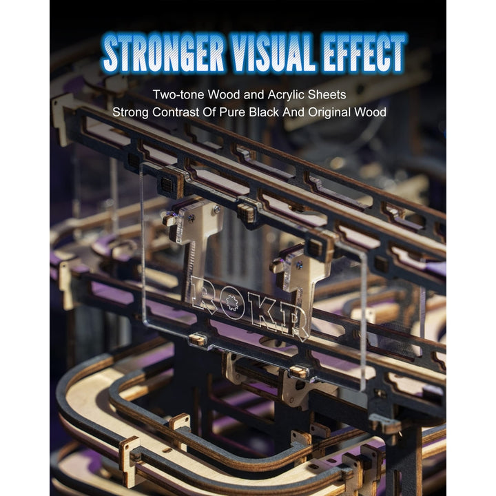 Rompecabezas De Madera 3D Rokr Canicas Nocturno Modelo LGA01 Construcción Completa - Imagen 4