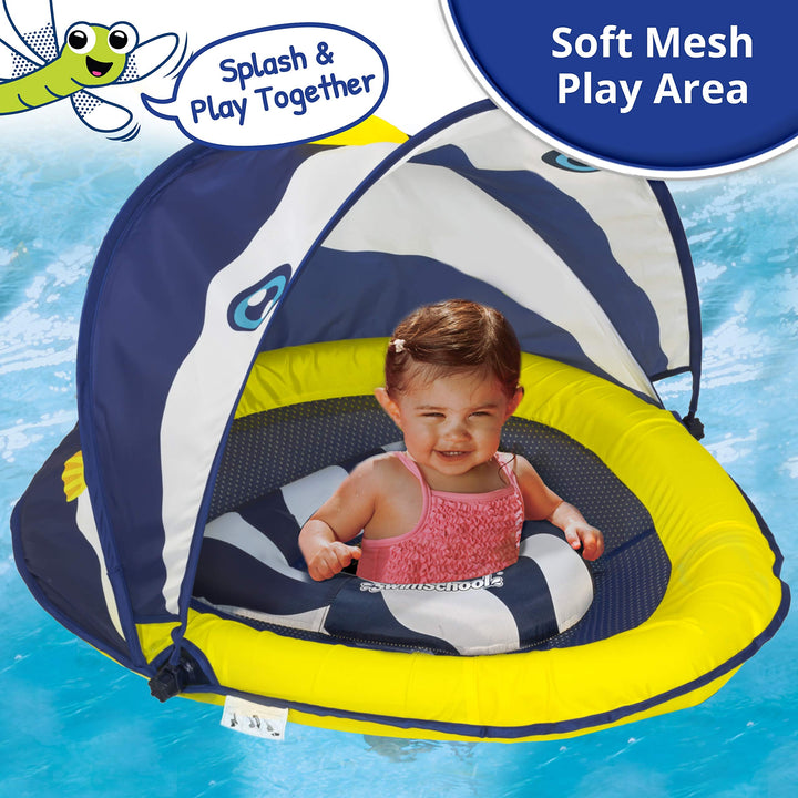 Flotador De Piscina Para Bebés Swimschool Deluxe Con Toldo Ajustable - Imagen 5