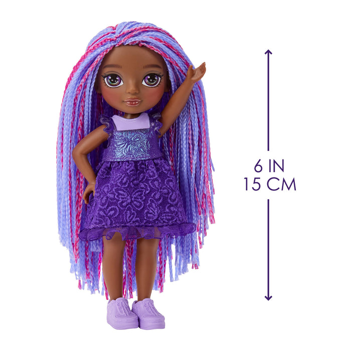 Muñeca Indigo Bailey Rainbow High Littles 5.5 Pulgadas Con Zorro Mágico - Imagen 3