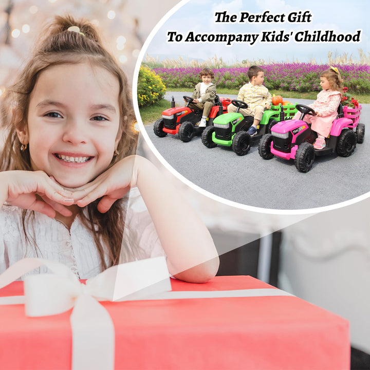 Tobbi Tractor Remolque Electrico 12V Juguete Con Bluetooth Y Luz - Imagen 5