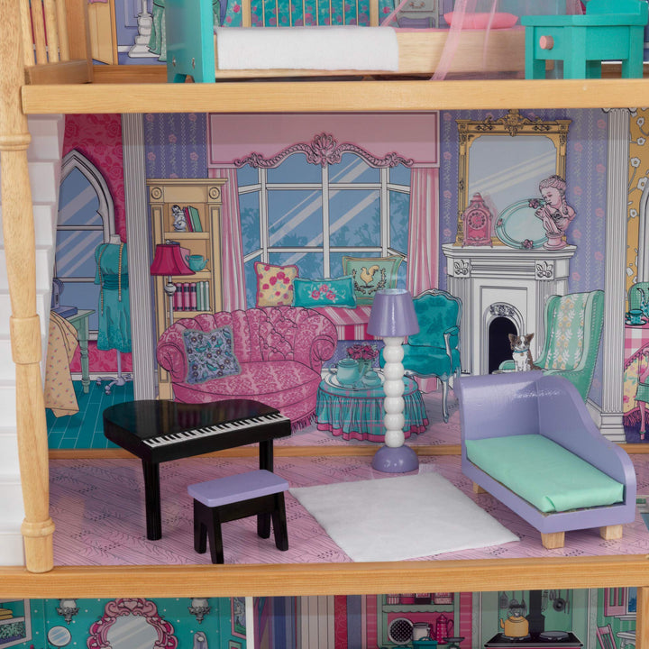 Casa De Muñecas De Madera KidKraft Annabelle Con Muebles Ascensor Y Detalles Elegantes - Imagen 7