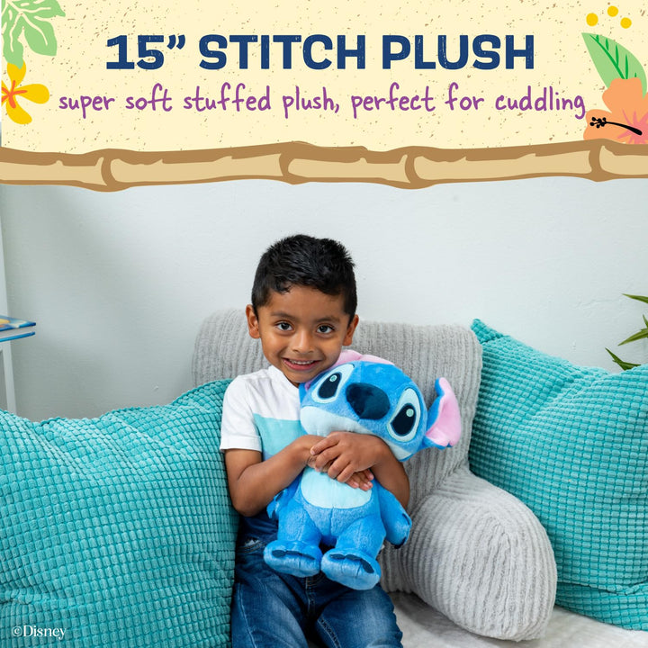 Peluche Suave Lilo & Stitch Azul 38 Cm Para Niños Regalo Ideal Confort - Imagen 3
