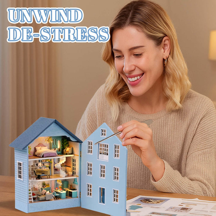 Casa De Muñecas En Miniatura Kit Diy Creativo Con Muebles Para Armar Y Decorar - Imagen 3