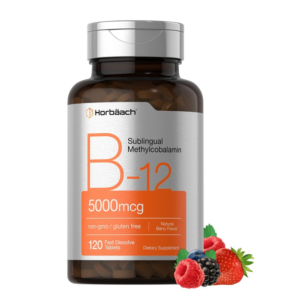 Vitamina B12 5000 Mcg Sublingual Metilcobalamina 120 Tab Aumenta Energía y Mejora Función Cognitiva - Imagen 1
