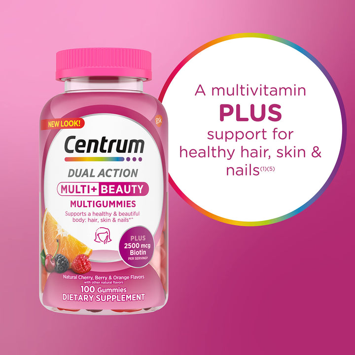 Suplemento Multivitamínico Centrum MultiGummies Multi+ Beauty - 100 Gomitas - Imagen 6