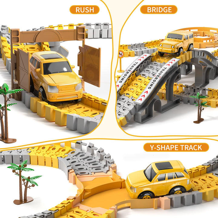 236 Piezas Juguetes de Construcción Pistas Flexibles 6 Autos Regalo Educativo para Niños - Imagen 3